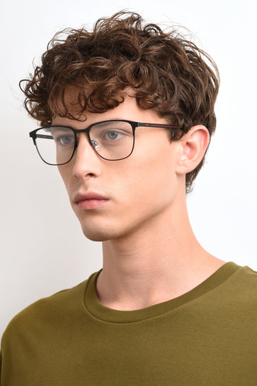 Premium Men Hugo Eyeglasses: HG 1155 - Matte Black - SpecSMART Eye Clinic (Diagonal Face View)